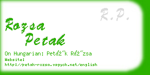 rozsa petak business card